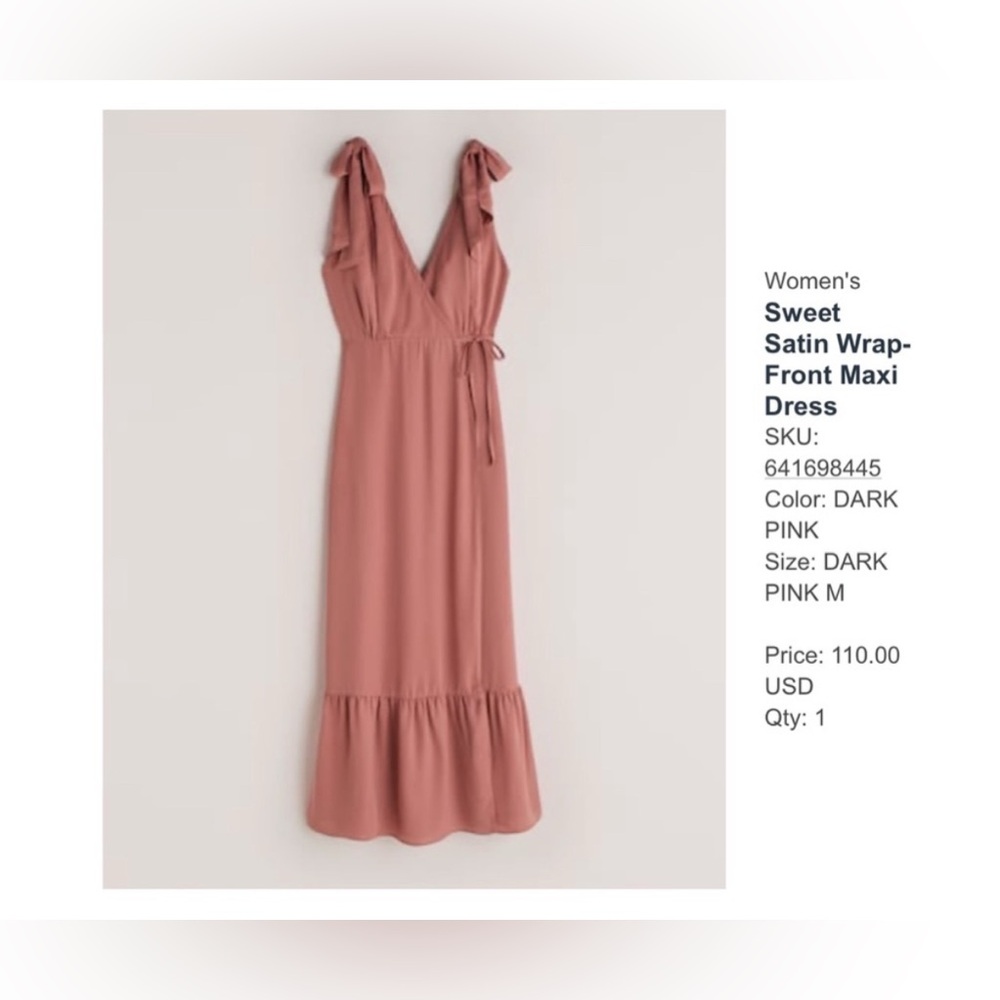 Abercrombie & Fitch Satin Wrap-Front Maxi Dress